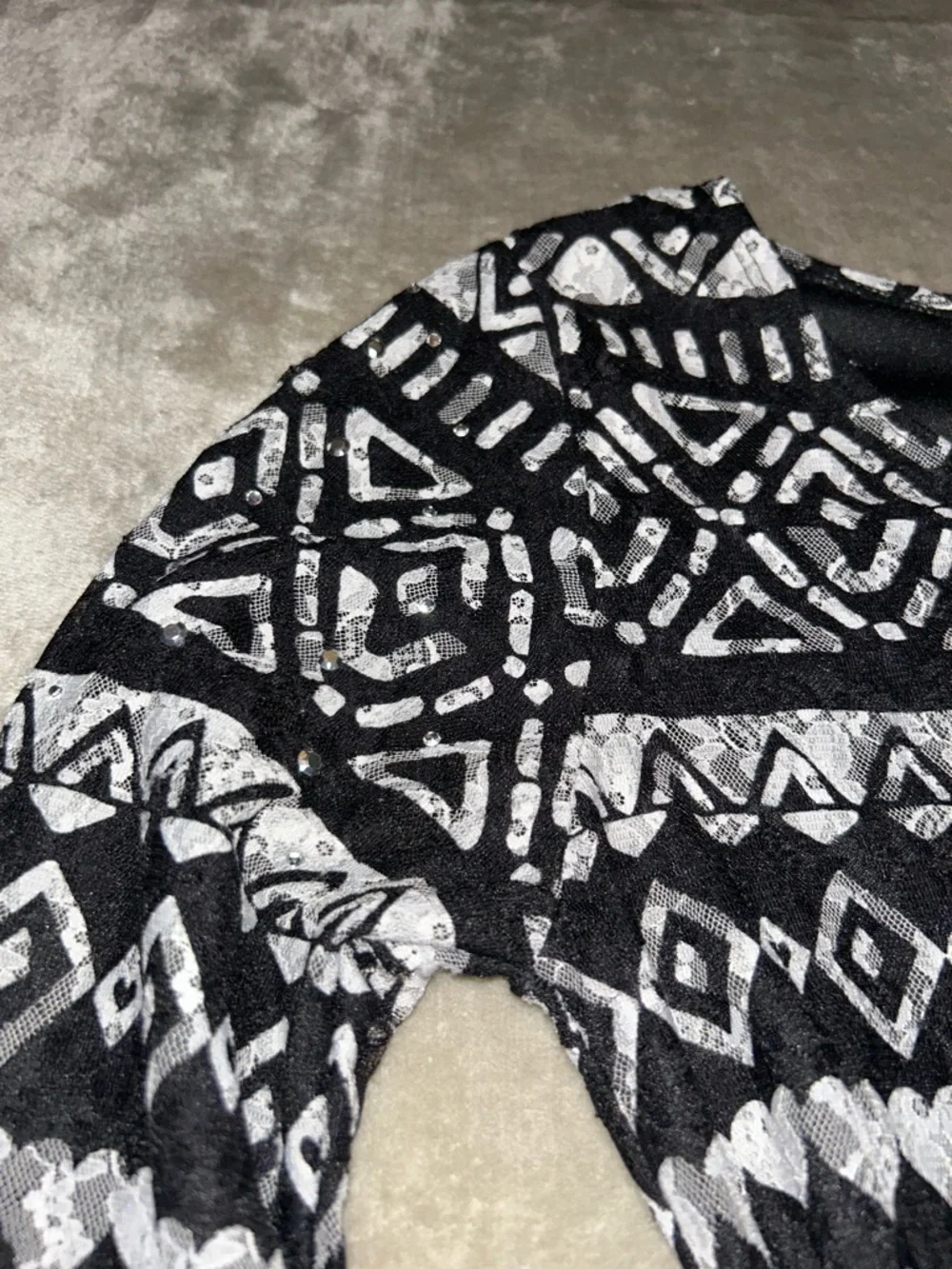 Justice Black & White Lacy Patterned Girls' Dress - Classic Fit size 20